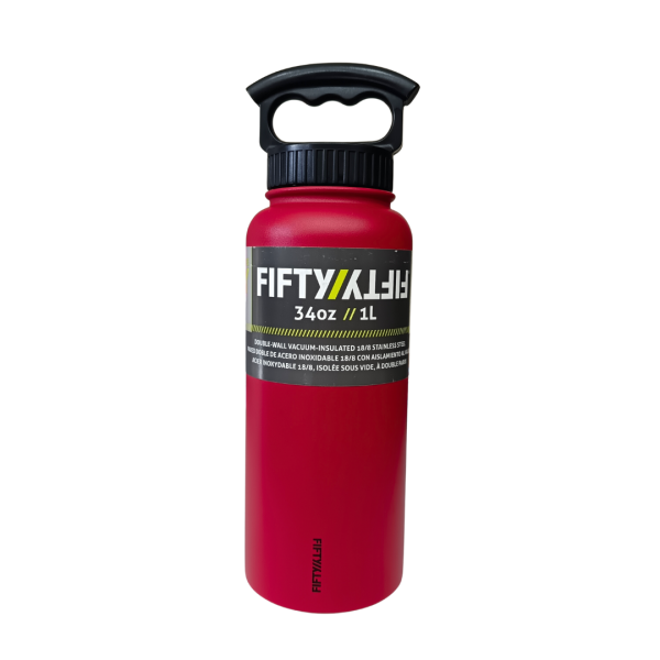 TERMO FIFTY ACERO INOXIDABLE ROJO 34OZ