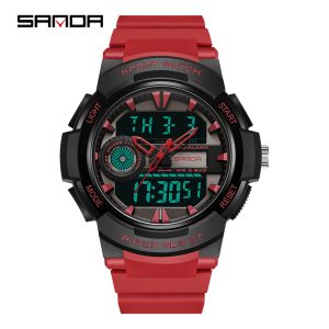 RELOJ ANALOGO DIGITAL SANDA 6082 ROJO