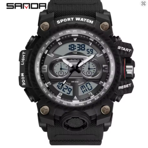 RELOJ ANALOGO DIGITAL SANDA 3153 NEGRO CLR