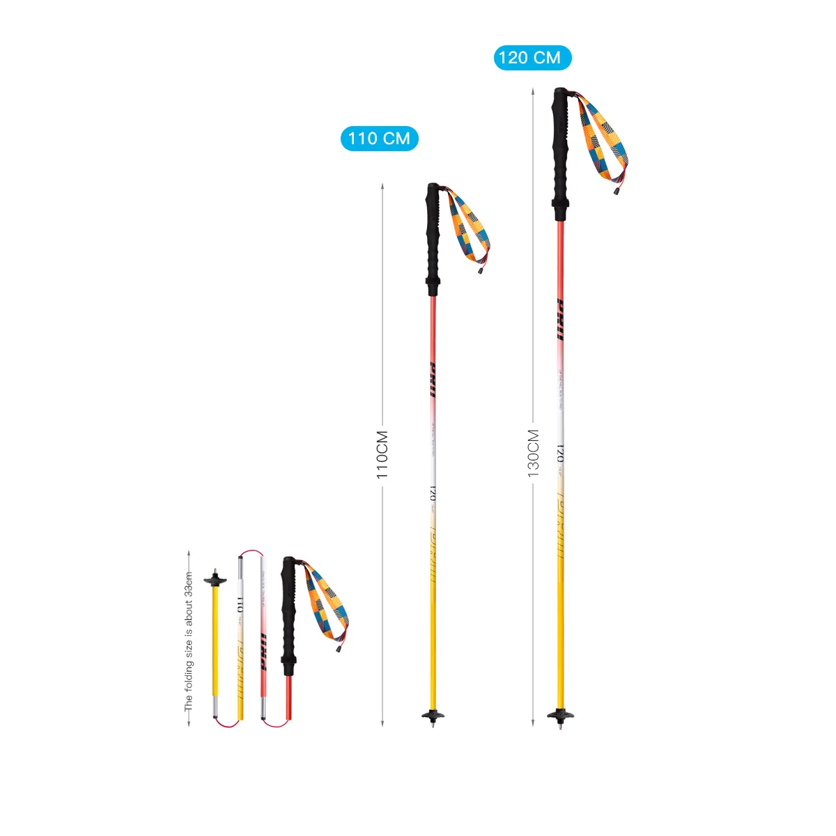 SET DE BASTONES PLEGABLE PARA SENDERISMO 120cm E4207 AONIJIE - Imagen 3