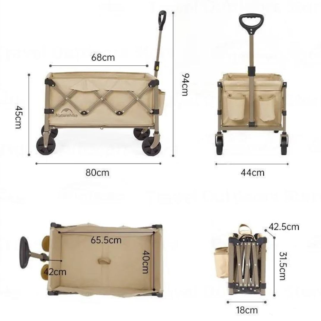 CARRETILLA PLEGABLE MULTIUSOS LINEN-BROWN NATUREHIKE - Imagen 4