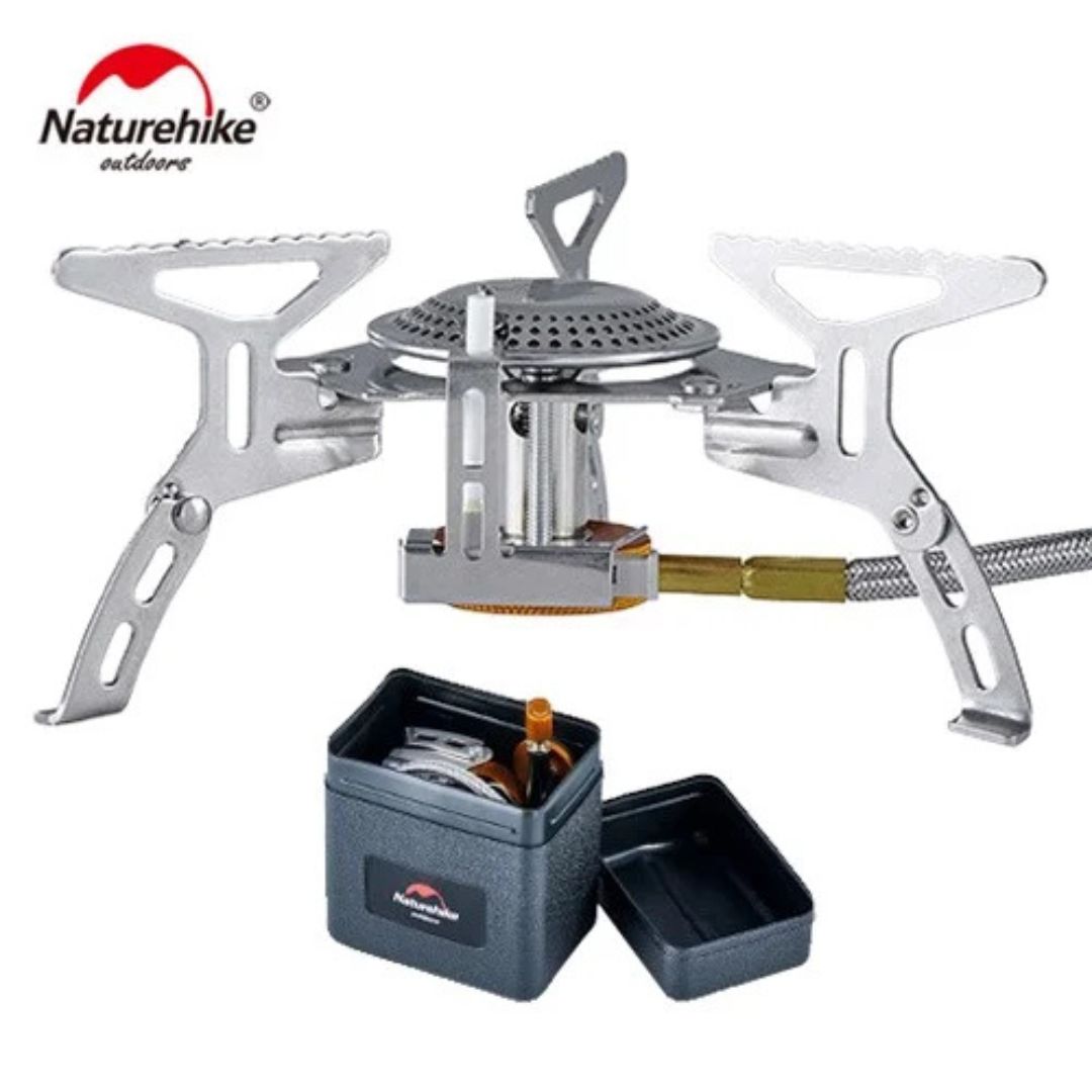 ESTUFA PORTÁTIL DE GAS PLEGABLE ACERO INOXIDABLE CON CHISPERO NATUREHIKE
