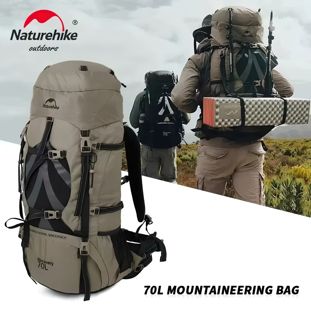MOCHILA PARA CAMPING -BROWN/70L NATUREHIKE - Imagen 2