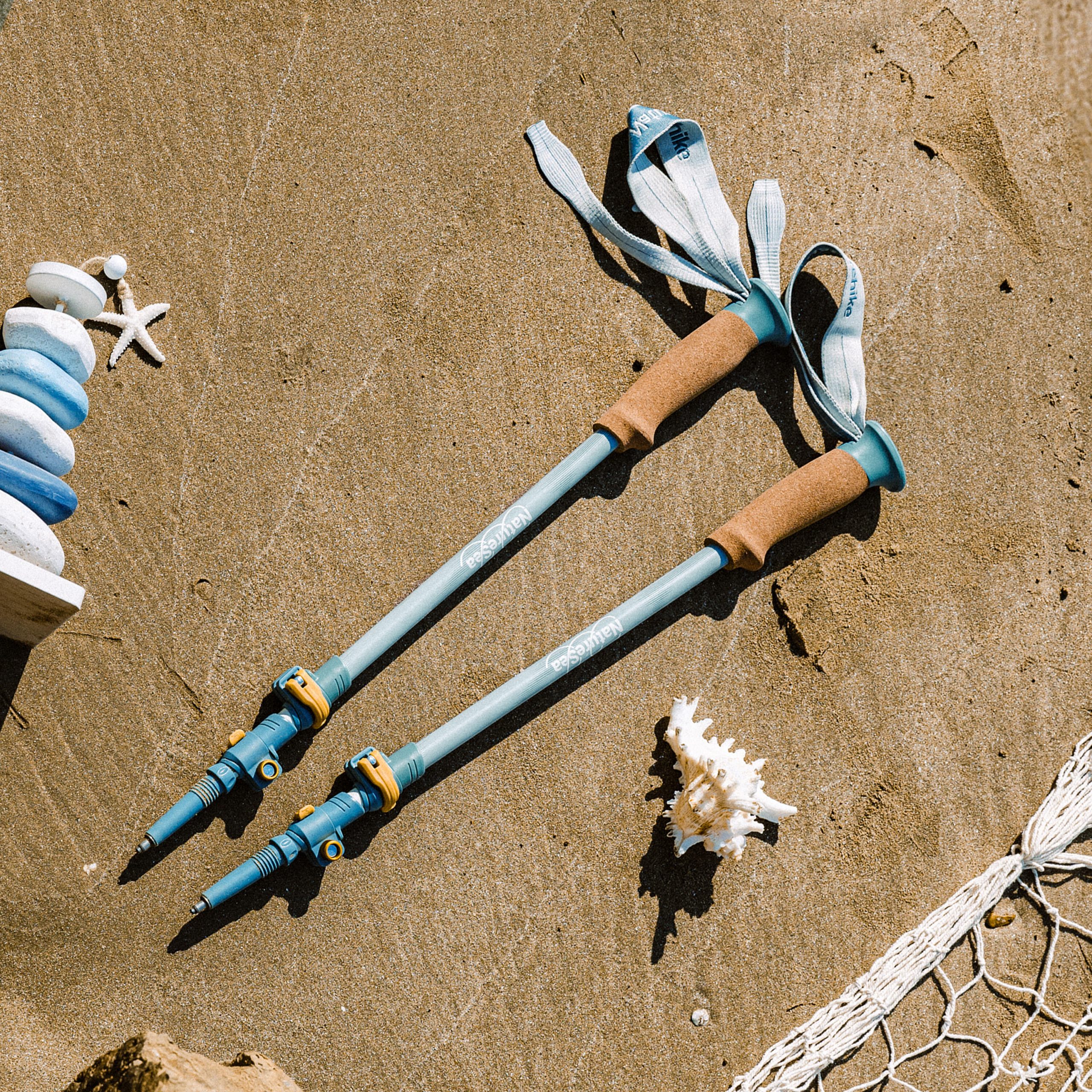 BASTON DE SENDERISMO DE ALUMINIO SEA-BLUE NATUREHIKE - Imagen 2