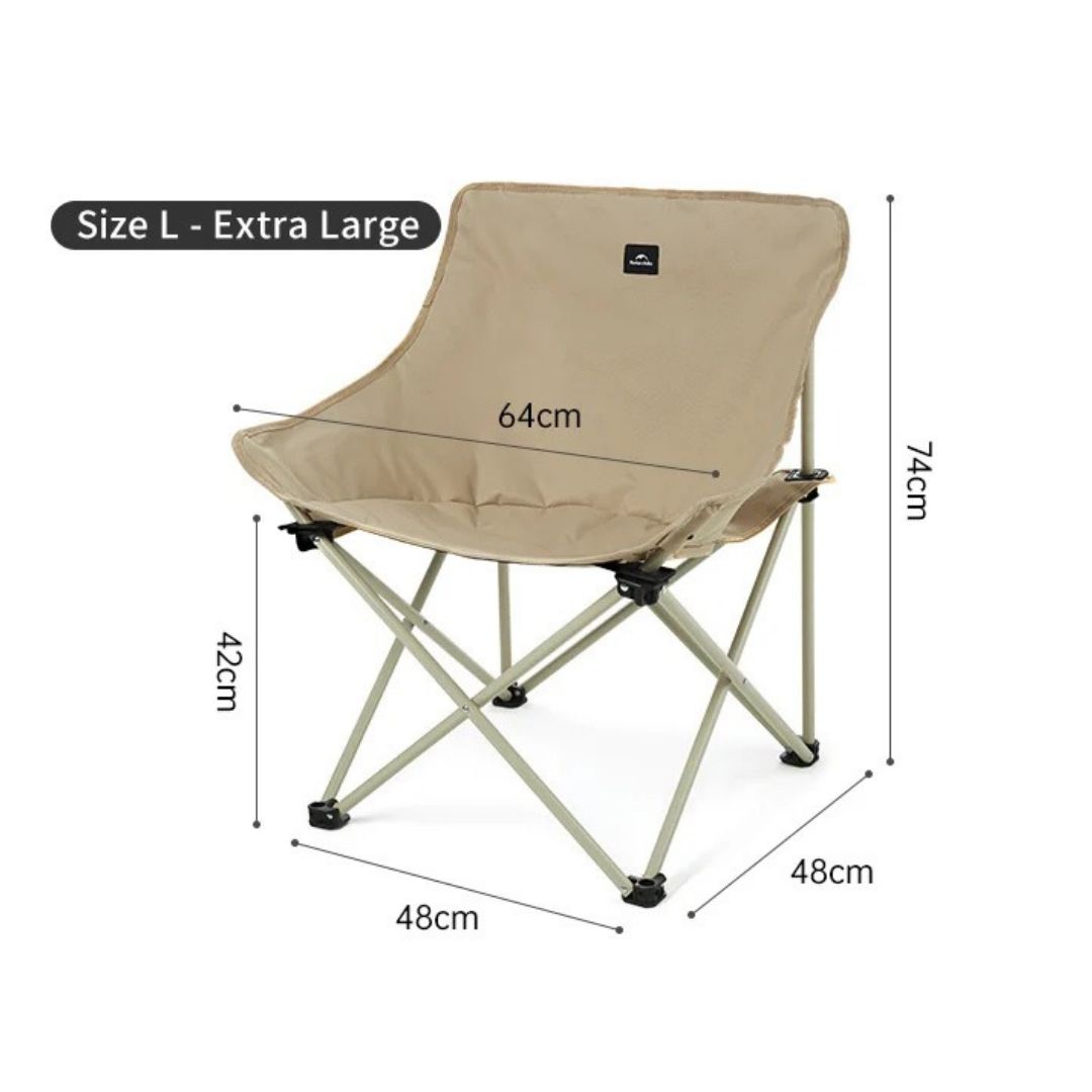 SILLA PLEGABLE PORTATIL TAMAÑO L KAKI NATUREHIKE - Imagen 2
